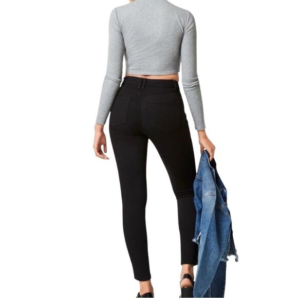 Women’s Arizona Jean Company Hi-Rise Curvy Skinny Black Jeans (Distressed) - Picture 2 of 11